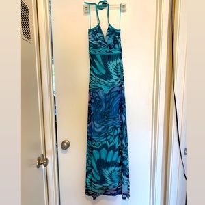 Long blue formal dress